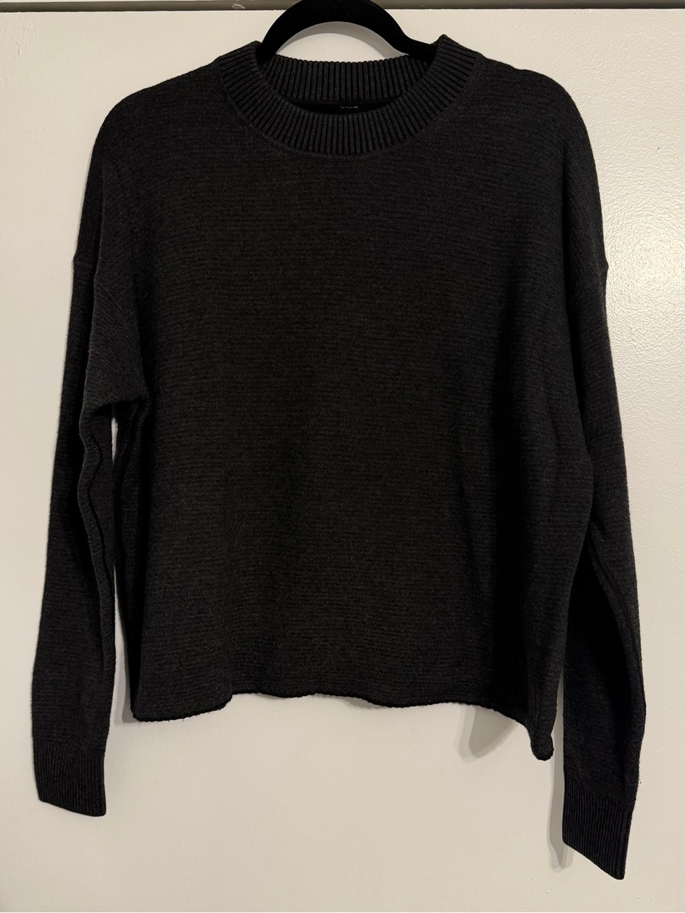 Lululemon Reversible Double Knit Crewneck Sweater Graphite Grey/Black - Size 10